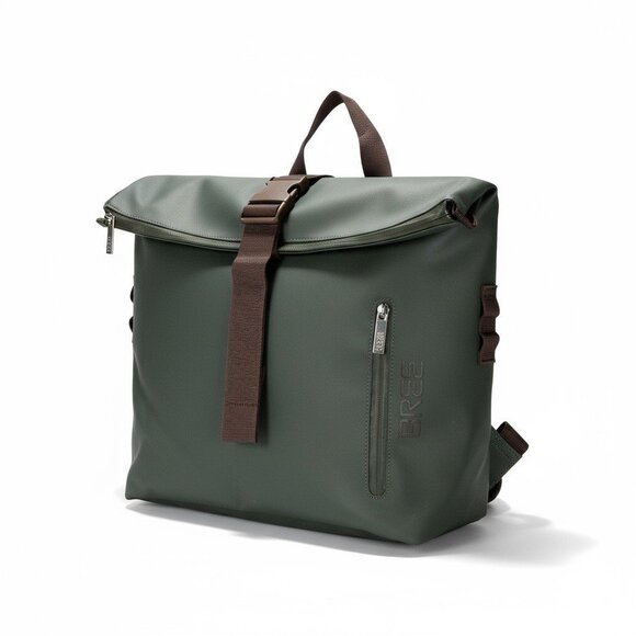 Bree Waterproof Roll Top Messenger Bag Tarp Material army green & brown - Picture 1 of 13